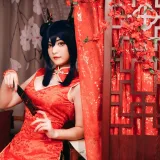许枳《陈的红色旗袍》主题写真：26张全套美图
