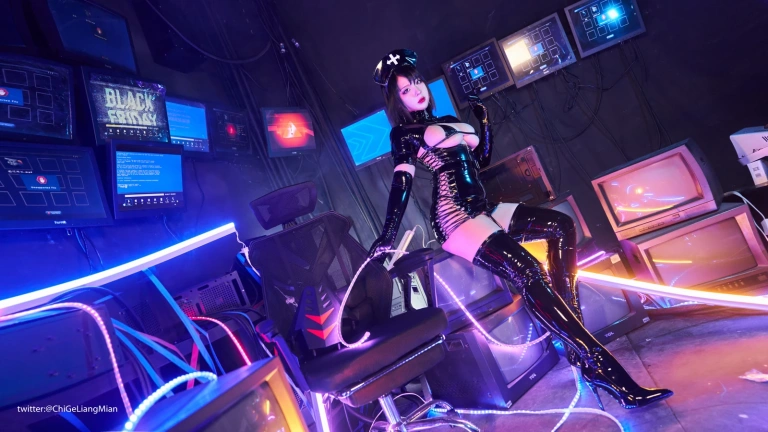 皮皮奶《黑暗护士》主题写真：40张全套美图