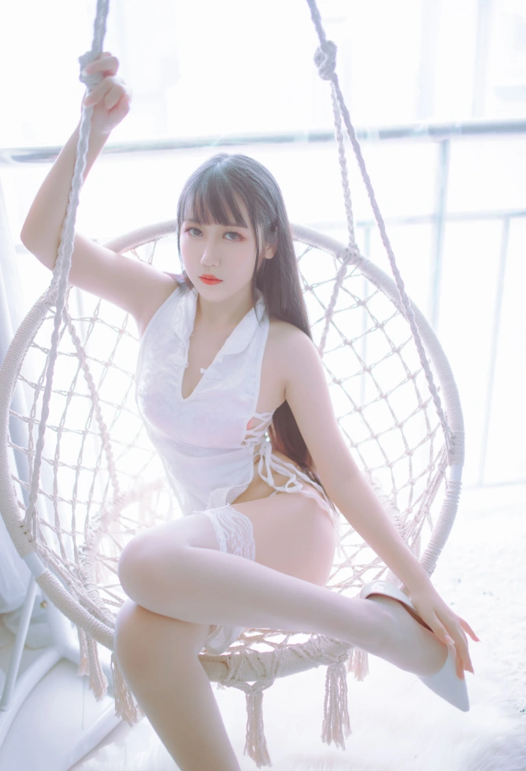 不呆猫&抖娘《黑白旗袍双子》主题写真：41张全套美图