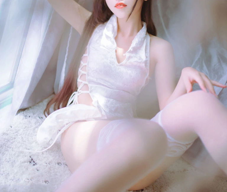 不呆猫&抖娘《黑白旗袍双子》主题写真：41张全套美图