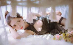 不呆猫&抖娘《黑白旗袍双子》主题写真：41张全套美图