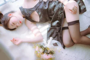 不呆猫&抖娘《黑白旗袍双子》主题写真：41张全套美图