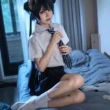 清水凪《蔚蓝档案 龙华妃咲JK》主题写真：52张全套美图
