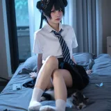 清水凪《蔚蓝档案 龙华妃咲JK》主题写真：52张全套美图