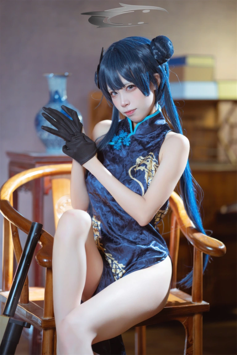 三無人型《碧蓝档案 妃咲旗袍》主题写真：42张全套美图