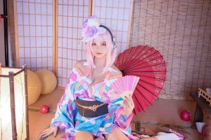 蜜汁猫裘《索尼子和服》主题写真：19张全套美图