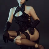 七月喵子《穿旗袍耍剑》主题写真：32张全套美图
