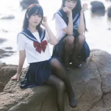 三無人型《水手服百合黑丝（&不呆猫）》主题写真：51张全套美图，含1个视频