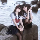 三無人型《水手服百合黑丝（&不呆猫）》主题写真：51张全套美图，含1个视频