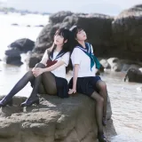 三無人型《水手服百合黑丝（&不呆猫）》主题写真：51张全套美图，含1个视频