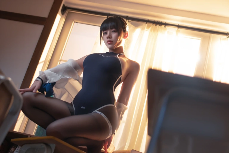 九言《竞泳》主题写真：69张全套美图
