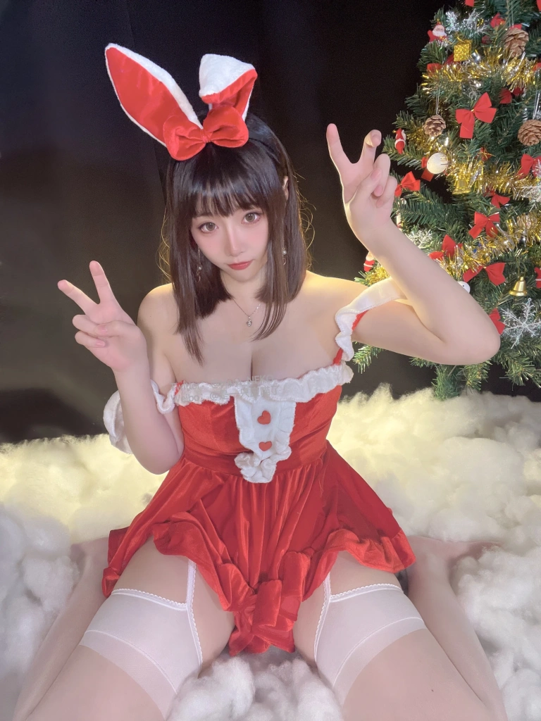 一只废喵《圣诞比基尼+连衣裙》主题写真：72张全套美图，含3个视频