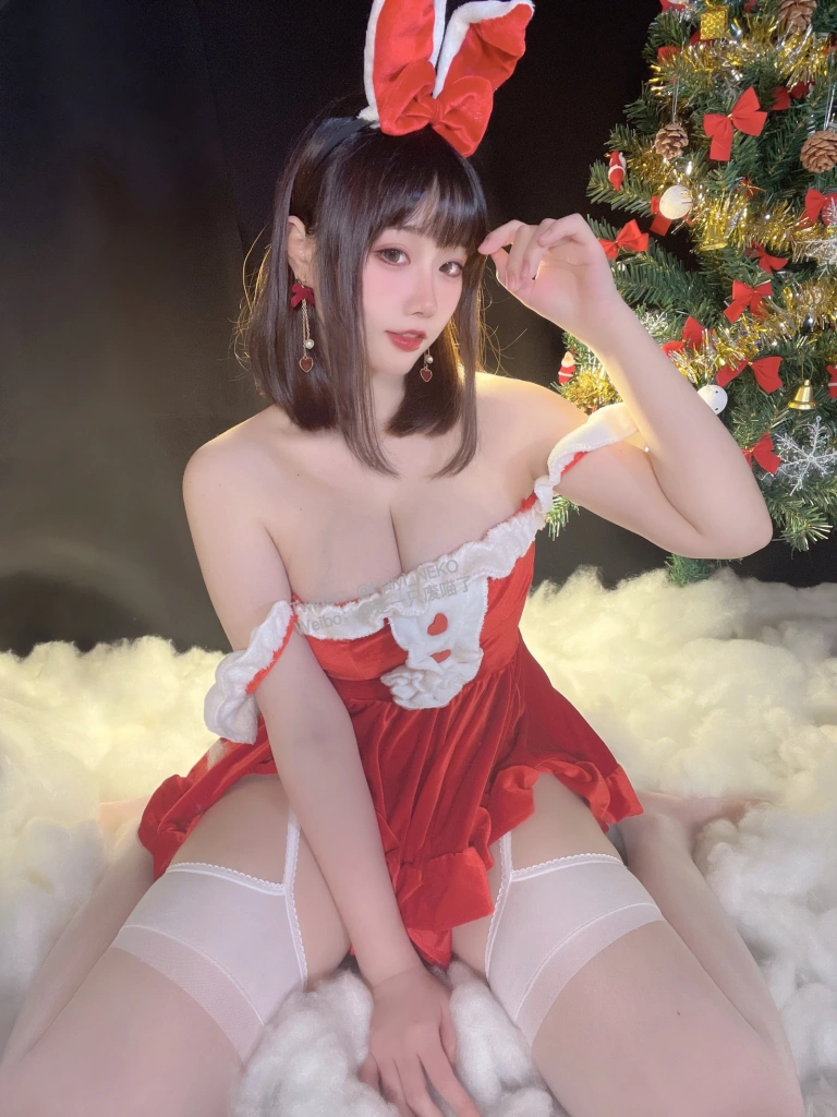 一只废喵《圣诞比基尼+连衣裙》主题写真：72张全套美图，含3个视频