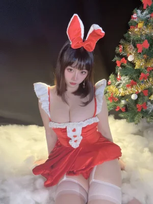 一只废喵《圣诞比基尼+连衣裙》主题写真：72张全套美图，含3个视频