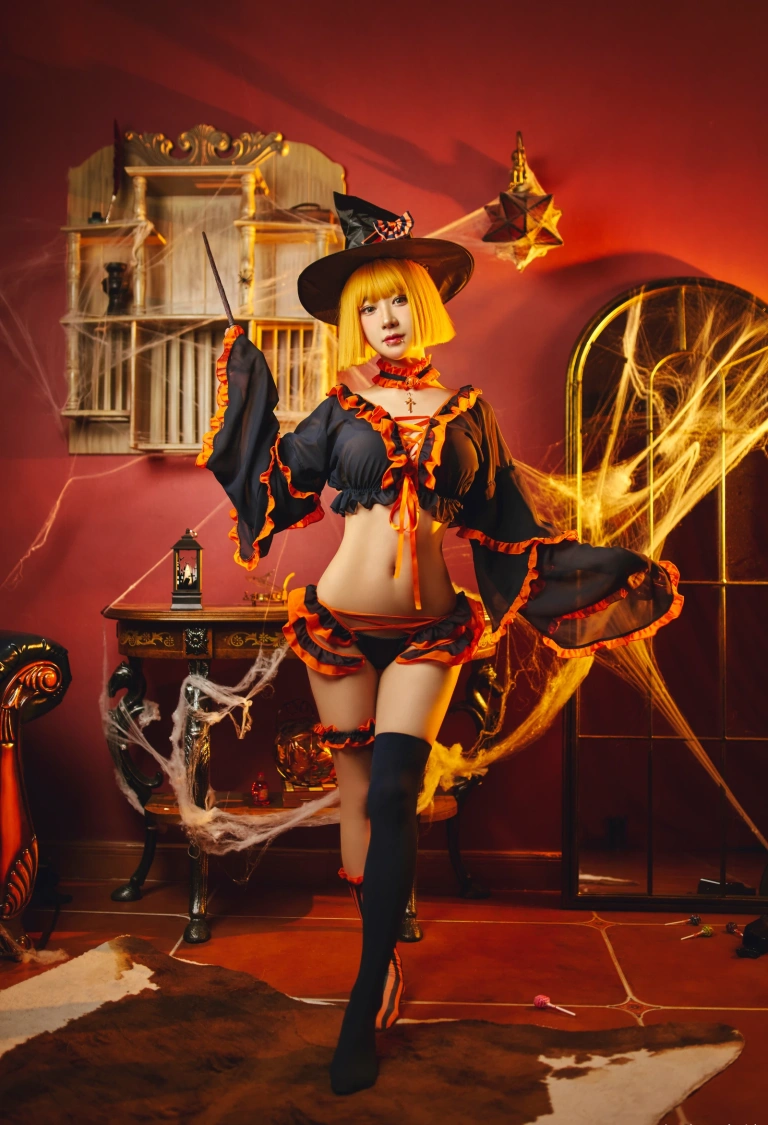 阿包也是兔娘《万圣节》主题写真：8张全套美图
