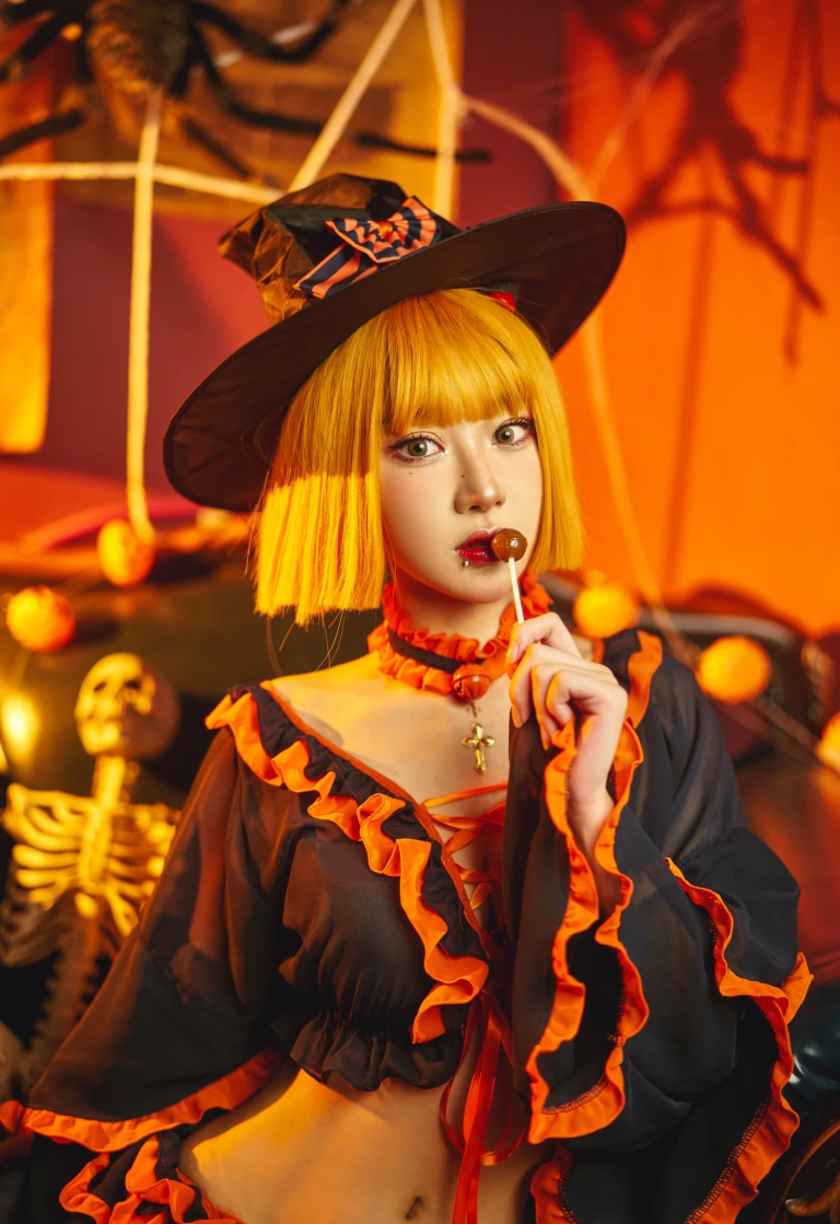 阿包也是兔娘《万圣节》主题写真：8张全套美图