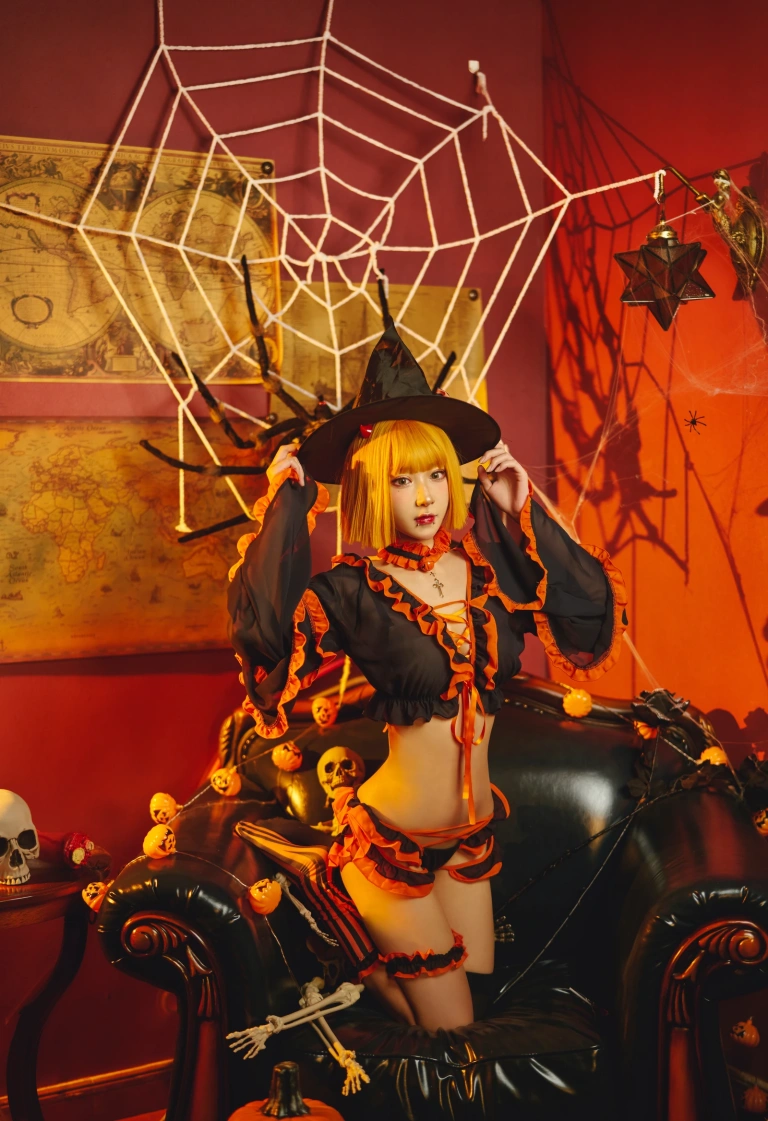 阿包也是兔娘《万圣节》主题写真：8张全套美图