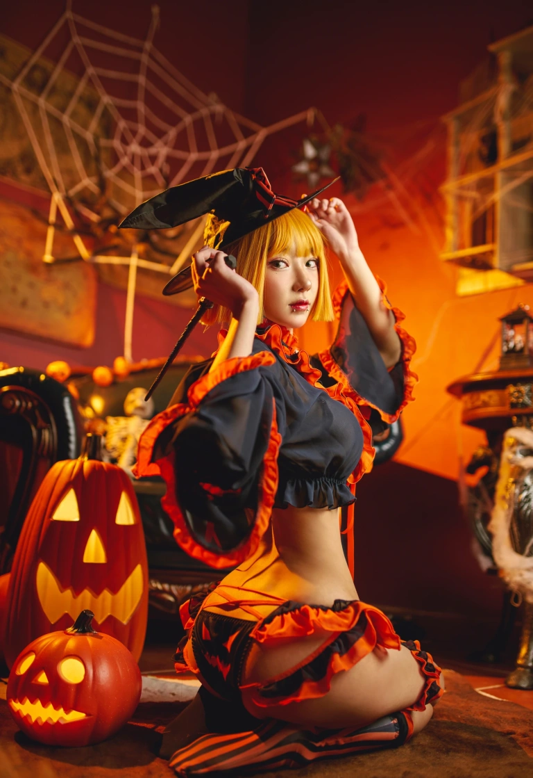 阿包也是兔娘《万圣节》主题写真：8张全套美图