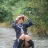 雫しずく《川で水遊び》主题写真：110张全套美图