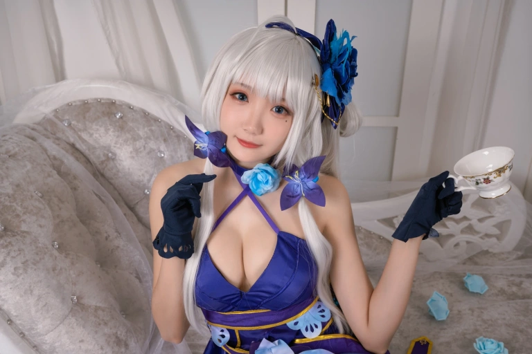 瓜希酱《光辉 茶会》主题写真：18张全套美图