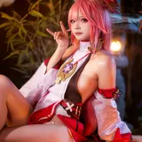 伊喵君&桃景三酪《《原神 鸣神双人》 八重&雷神 双倍快乐》主题写真：57张全套美图，含1个视频