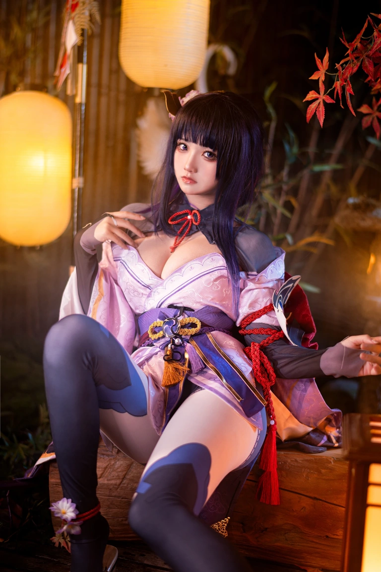 伊喵君&桃景三酪《《原神 鸣神双人》 八重&雷神 双倍快乐》主题写真：57张全套美图，含1个视频