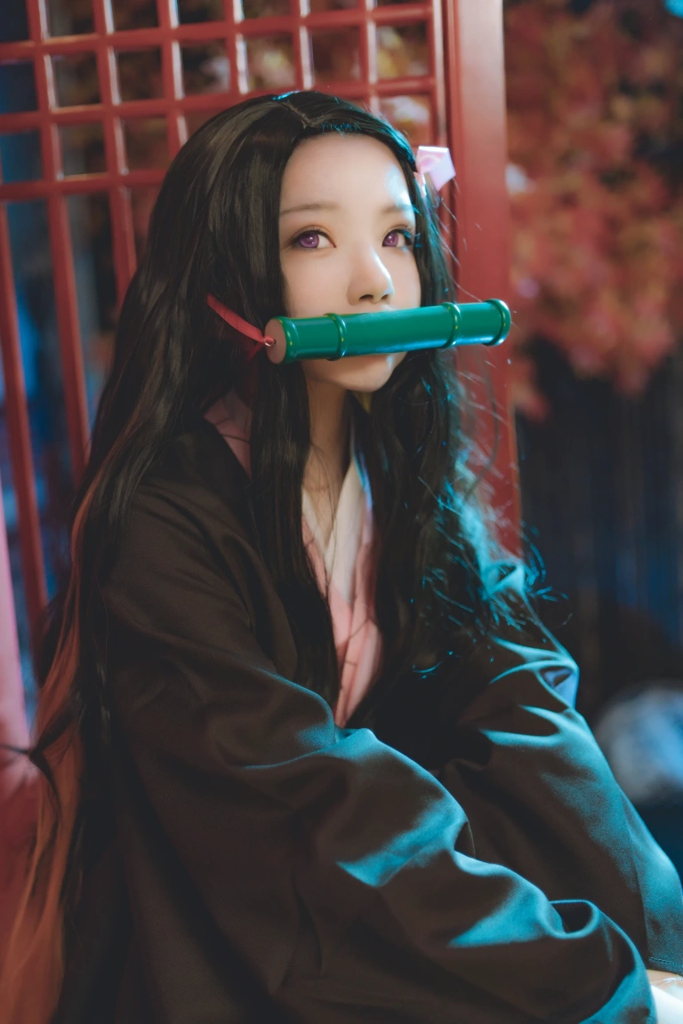 桜桃喵《鬼灭之刃 灶门祢豆子》主题写真：21张全套美图