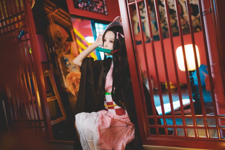 桜桃喵《鬼灭之刃 灶门祢豆子》主题写真：21张全套美图