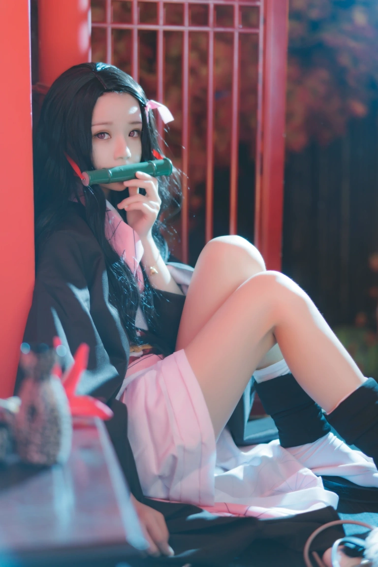 桜桃喵《鬼灭之刃 灶门祢豆子》主题写真：21张全套美图