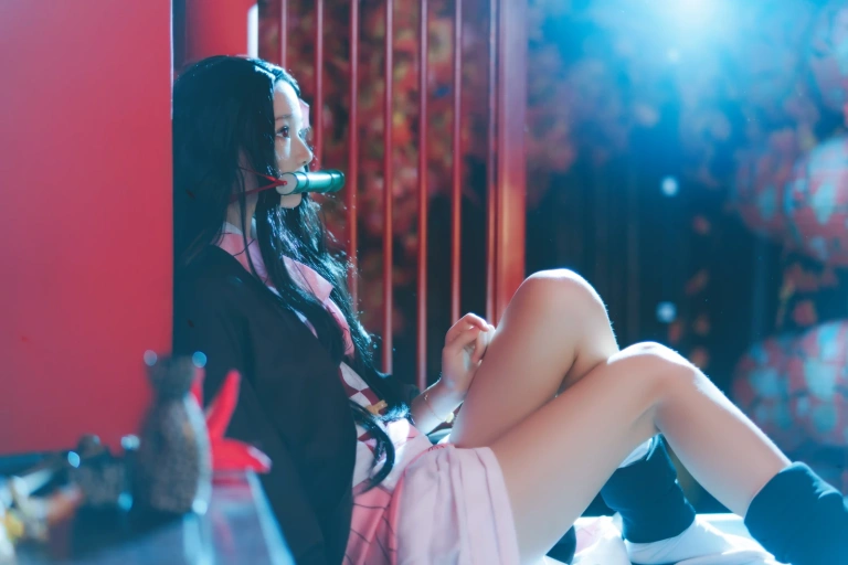 桜桃喵《鬼灭之刃 灶门祢豆子》主题写真：21张全套美图