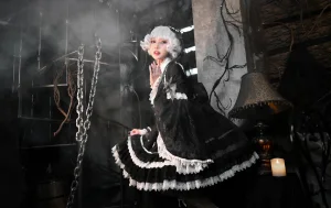 阿包也是兔娘《小裙子 夜之钢琴曲》主题写真：9张全套美图