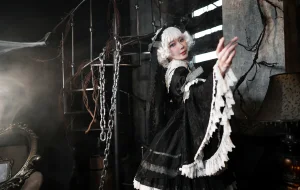 阿包也是兔娘《小裙子 夜之钢琴曲》主题写真：9张全套美图