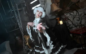 阿包也是兔娘《小裙子 夜之钢琴曲》主题写真：9张全套美图