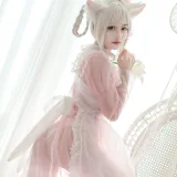 小仓千代《透明女仆粉色》主题写真：24张全套美图