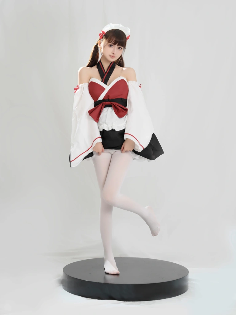 河豚抚子《红衣小女仆》主题写真：25张全套美图
