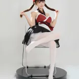 河豚抚子《红衣小女仆》主题写真：25张全套美图