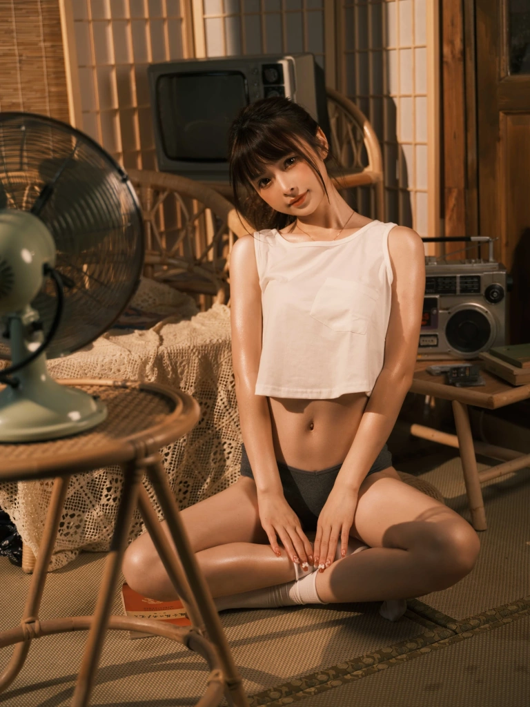 河豚抚子《抹油》主题写真：19张全套美图