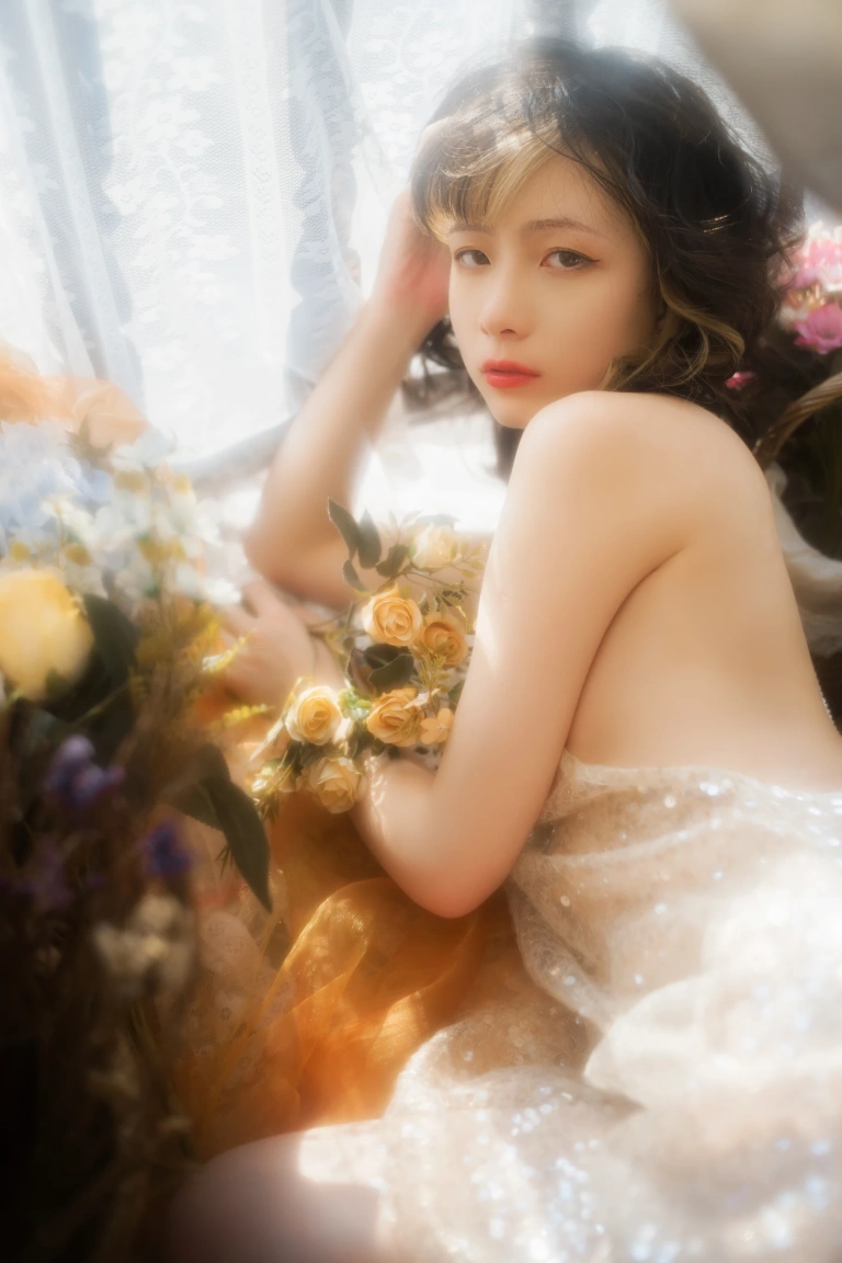 清青琴玖《窗外落霞》主题写真：23张全套美图