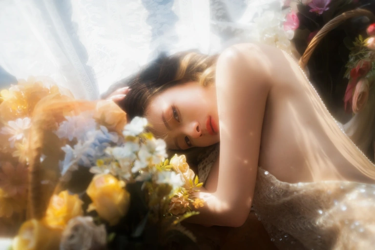清青琴玖《窗外落霞》主题写真：23张全套美图