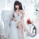 仙女月《大凤纯白婚纱》主题写真：30张全套美图