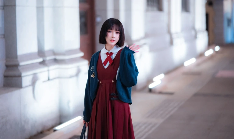 阿包也是兔娘《JK日常》主题写真：15张全套美图