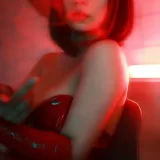 末夜《红色兔女郎》主题写真：34张全套美图