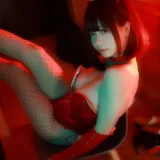 末夜《红色兔女郎》主题写真：34张全套美图
