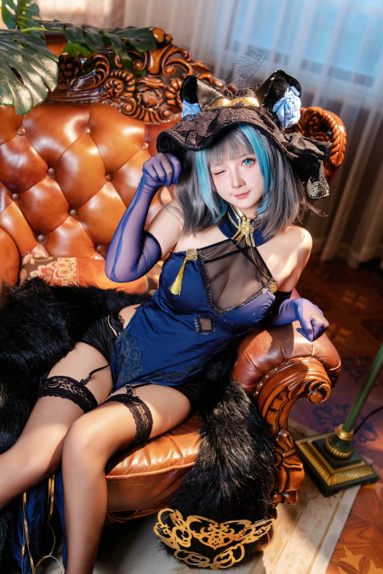 喜欢爱理吗《碧蓝航线 柴郡旗袍》主题写真：36张全套美图