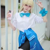 上杉绘黎落《蔚蓝档案 飞鸟马时校服》主题写真：46张全套美图