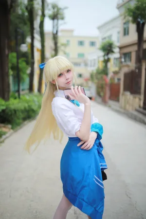 上杉绘黎落《蔚蓝档案 飞鸟马时校服》主题写真：46张全套美图