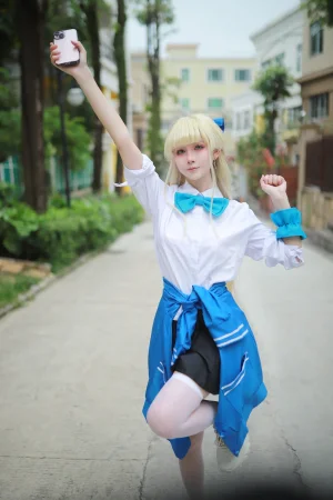 上杉绘黎落《蔚蓝档案 飞鸟马时校服》主题写真：46张全套美图