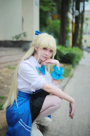 上杉绘黎落《蔚蓝档案 飞鸟马时校服》主题写真：46张全套美图