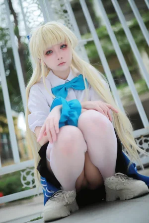 上杉绘黎落《蔚蓝档案 飞鸟马时校服》主题写真：46张全套美图
