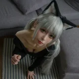樱岛嗷一《黑猫针织衫连体衣》主题写真：57张全套美图，含1个视频